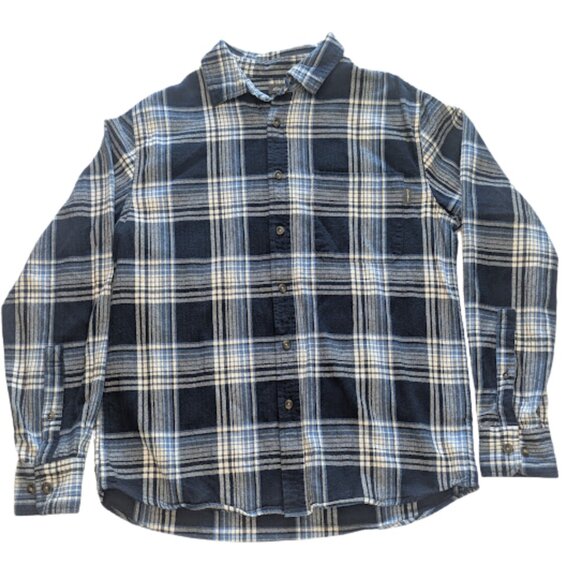 Eddie Bauer Other - Eddie Bauer 100% Cotton Flannel Button-Up Shirt Men’s Medium Blue Plaid